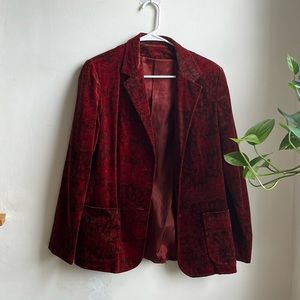 Vintage red velvet blazer